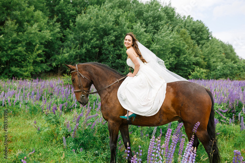 Riding the bride on the field