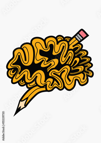 Brain pencil idea