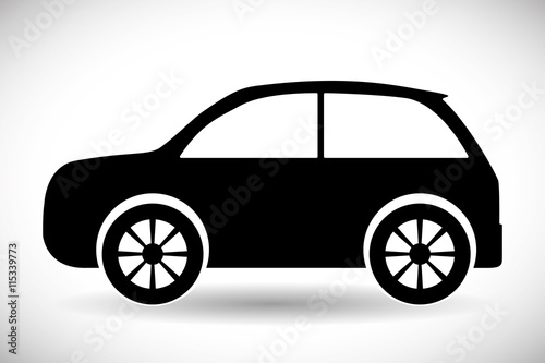 Transporation design represented by car silhouette icon. Flat and Isolated illustration. © djvstock