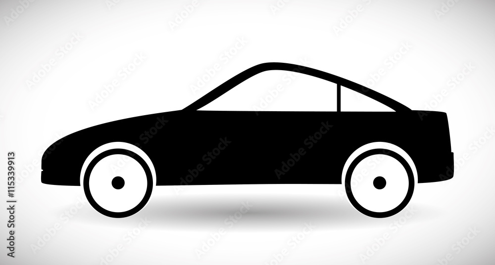 Transporation design represented by car silhouette icon. Flat and Isolated illustration.