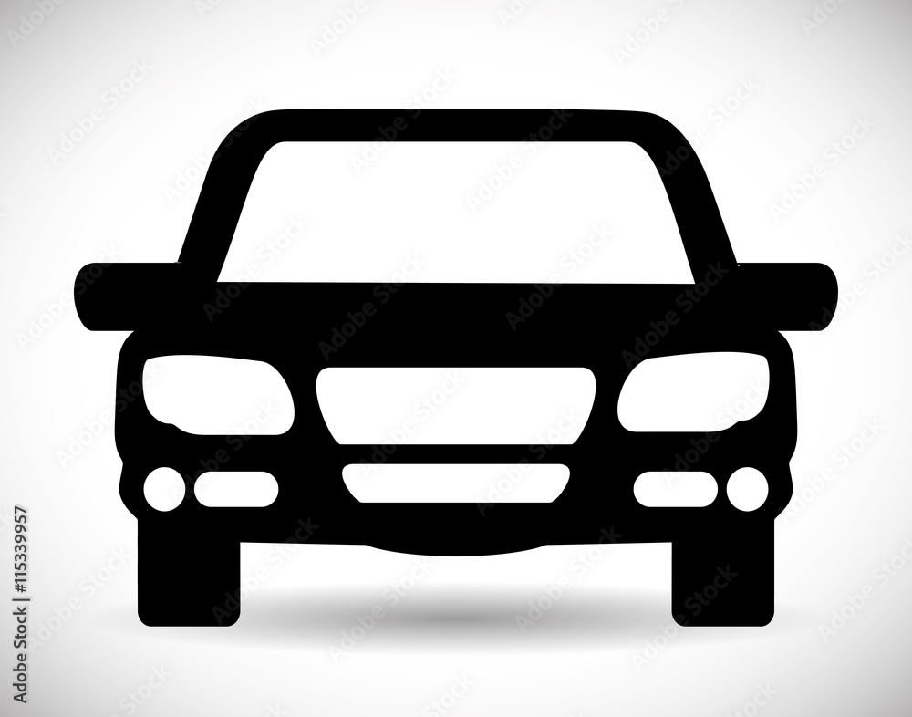 Transporation design represented by car silhouette icon. Flat and Isolated illustration.