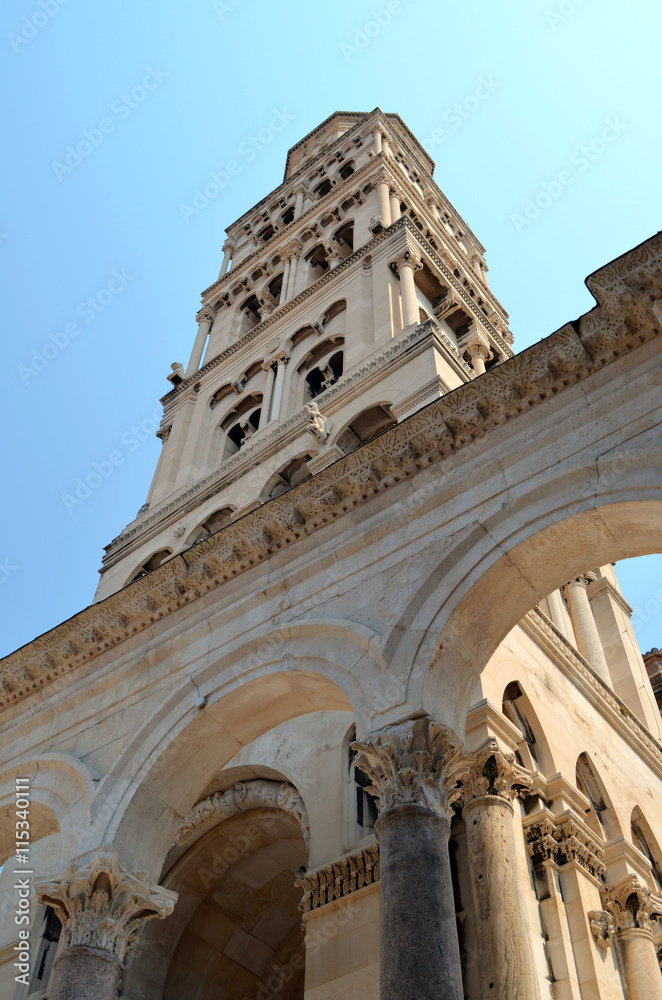 Split, Porche et clocher cathédrale St Domnius