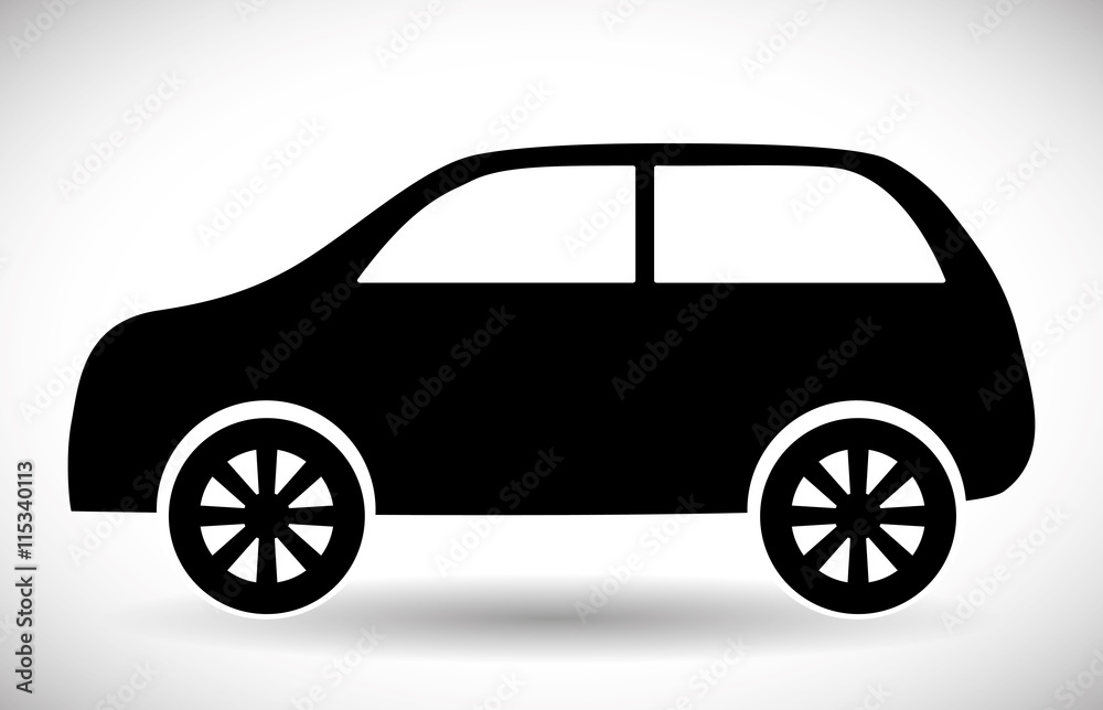 Transporation design represented by car silhouette icon. Flat and Isolated illustration.