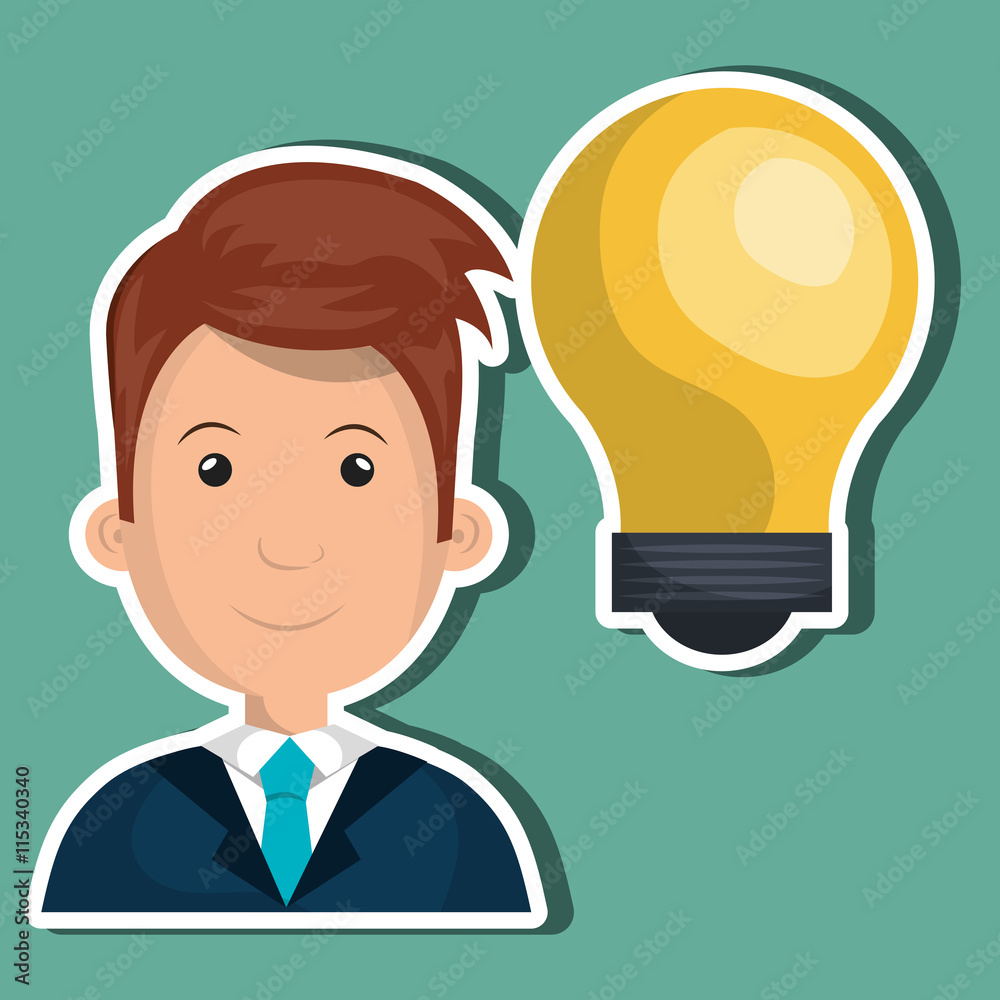 person and bulb design, vector illustration eps10 graphic person and bulb design, vector illustration eps10 graphic