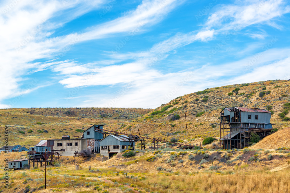 View of a ghost town near Red Lodge, Montana