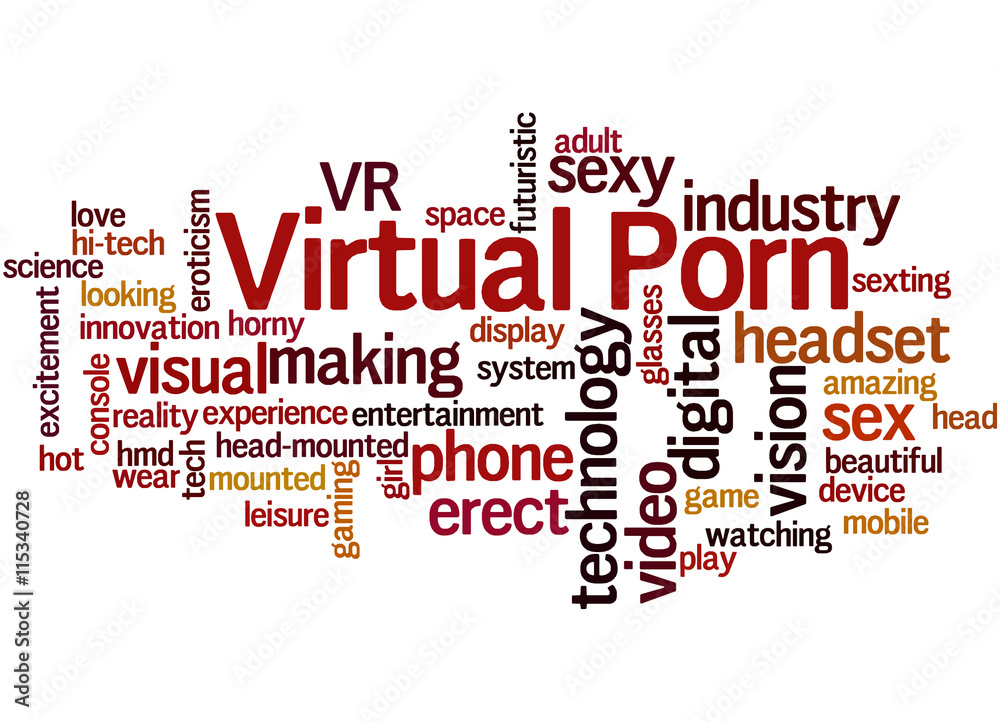 Fototapeta premium Virtual Porn, word cloud concept 4