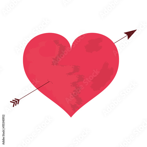 love heart shape romantic icon isolated vector illustration