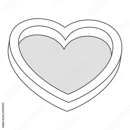 love heart shape romantic icon isolated vector illustration