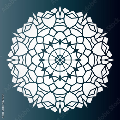 Openwork pattern mandala. Laser cutting template.
