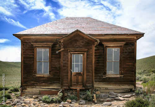 Abandoned buildings in the mining ghost two of Bodie, California.