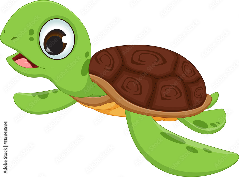 Fototapeta premium Cute sea turtle cartoon