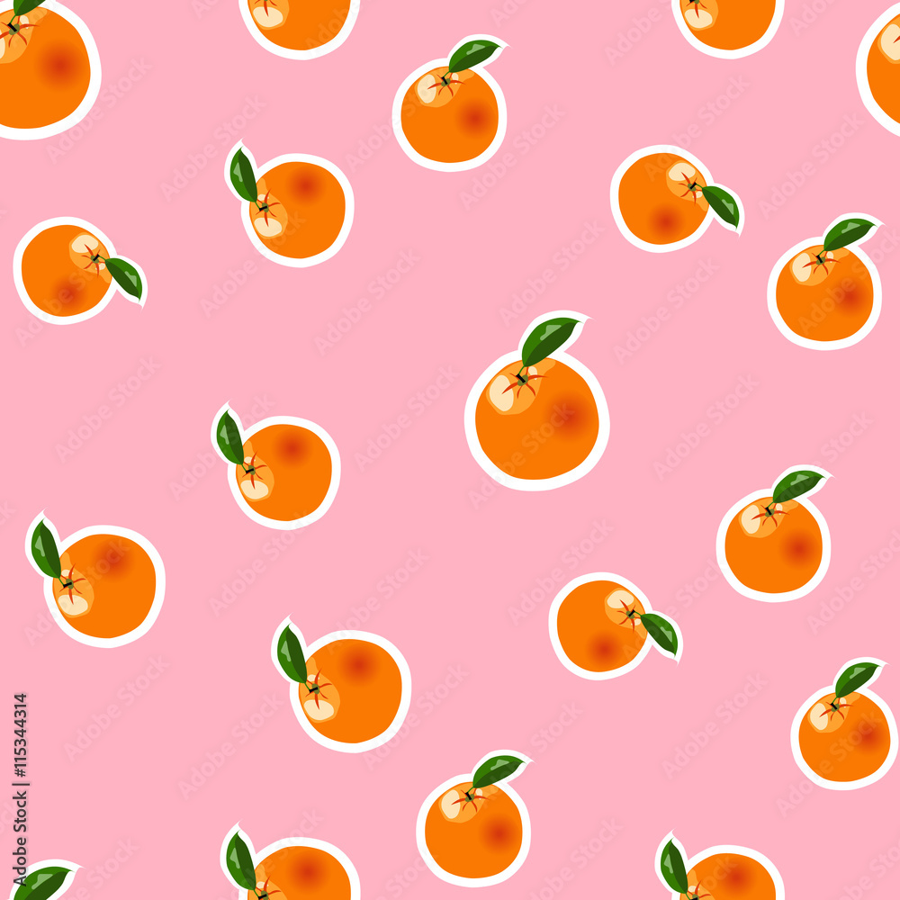 Vector orange pattern on pink background Vector orange pattern on pink background