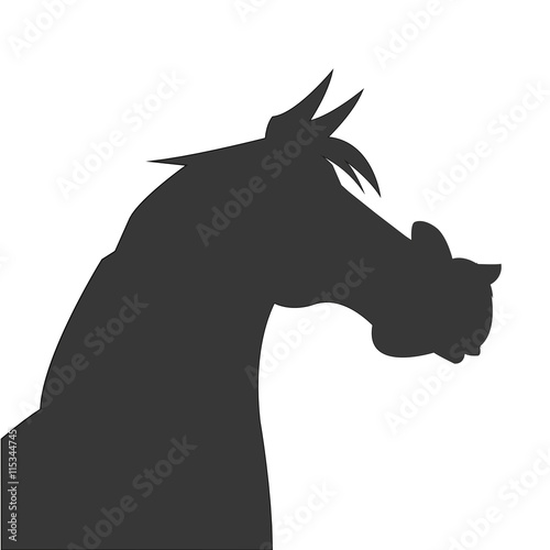 simple flat design horse cartoon icon vector illustration
