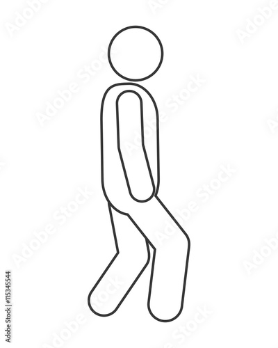 simple flat design walking pictogram icon vector illustration