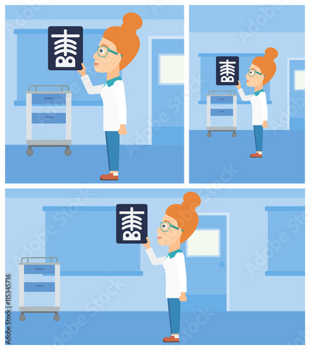 Doctor examining radiograph.