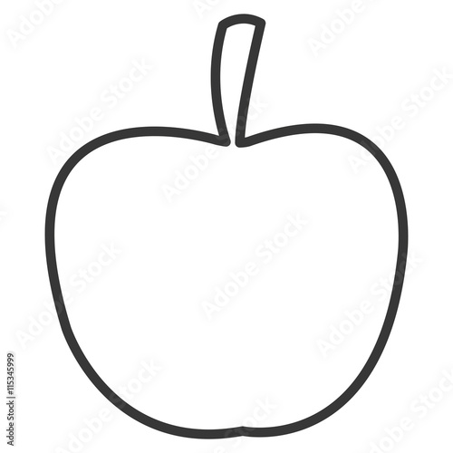 simple flat design apple silhouette icon vector illustration