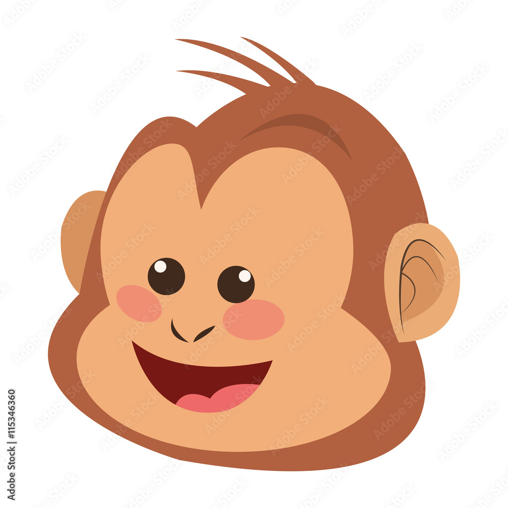 simple flat design smiling monkey cartoon icon vector illustration simple flat design smiling monkey cartoon icon vector illustration