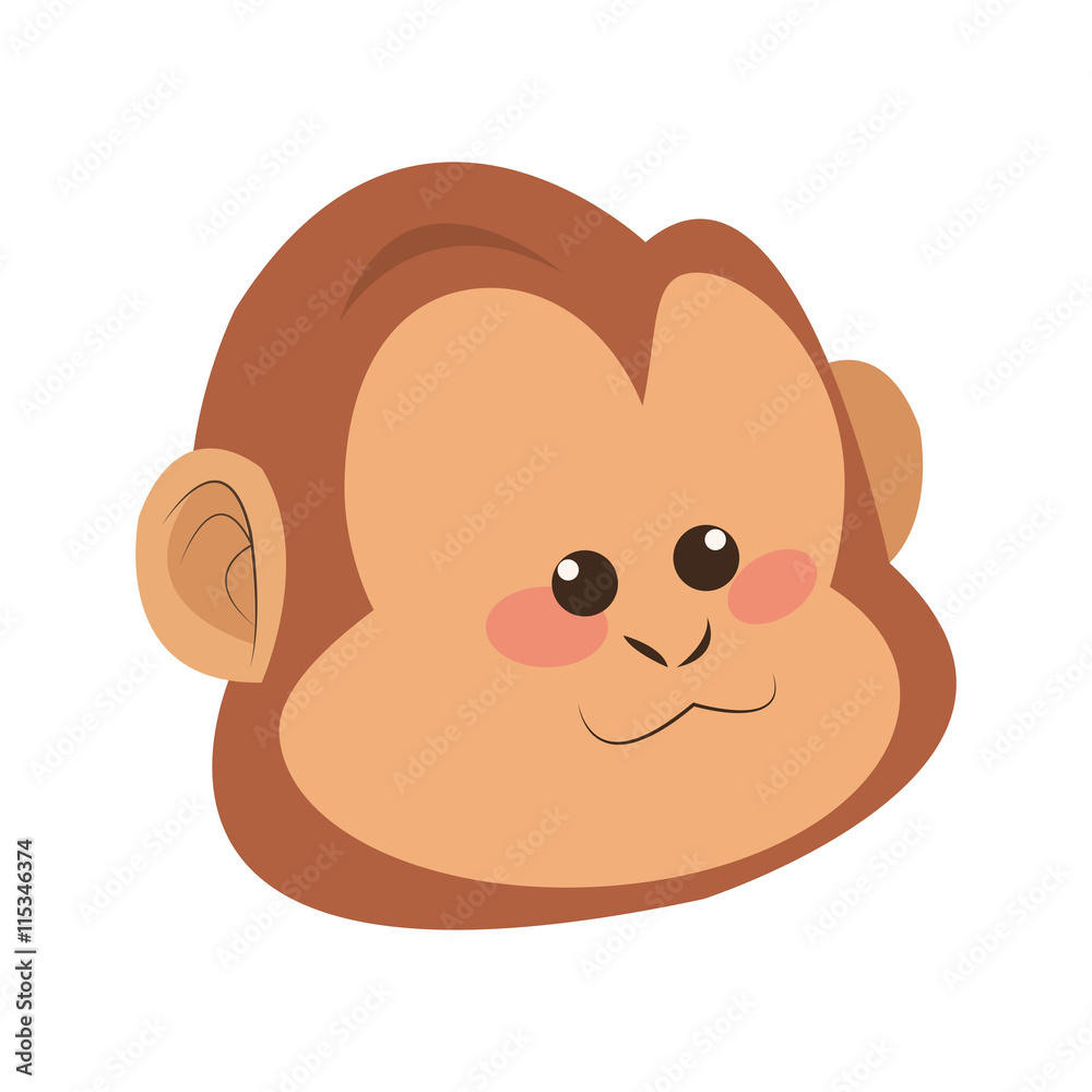simple flat design serious monkey cartoon icon vector illustration simple flat design serious monkey cartoon icon vector illustration