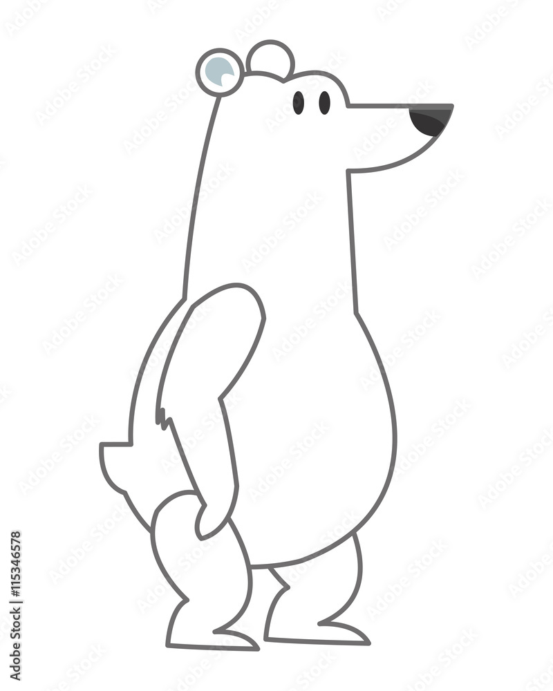 flat design polar bear icon vector illustration