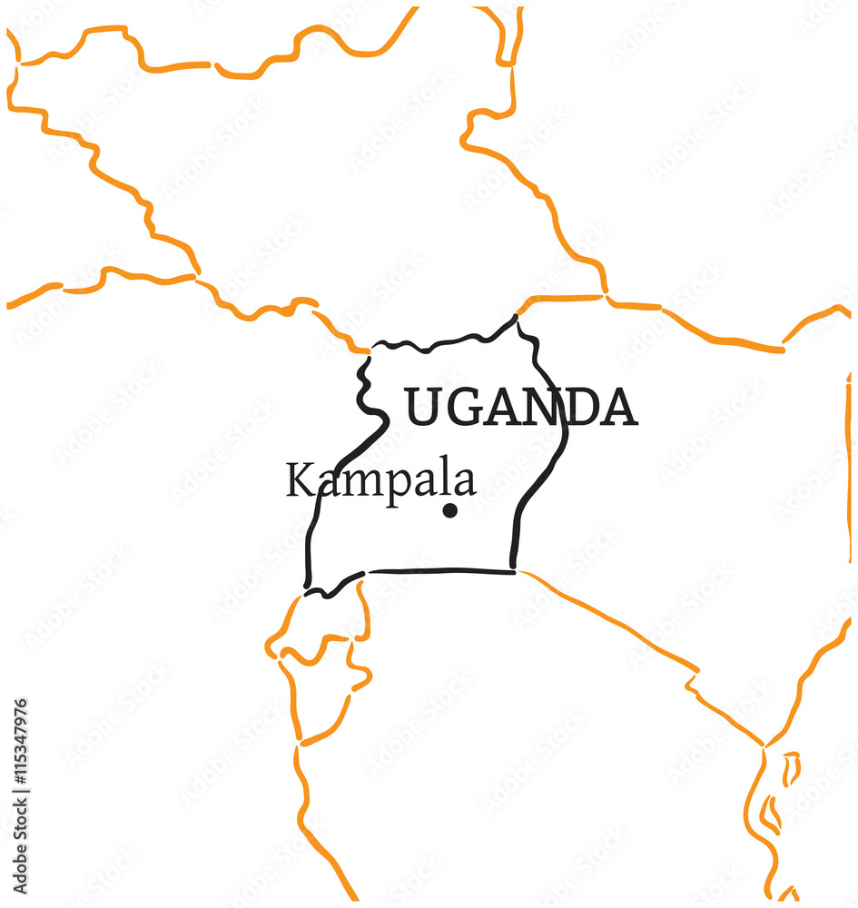 Map of uganda Cut Out Stock Images & Pictures - Alamy