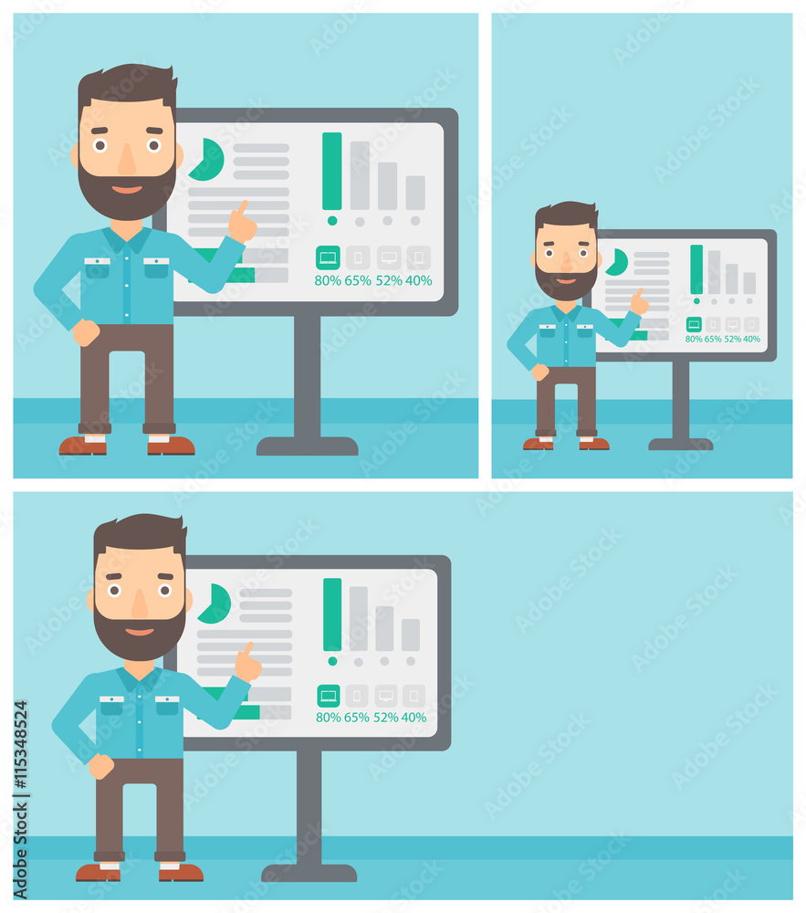Businessman making business presentation. Businessman making business presentation.