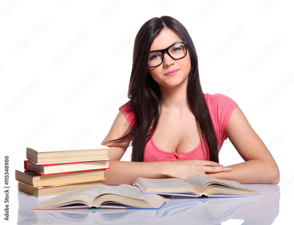 College girl with books College girl with books