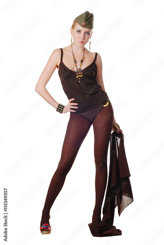 Fototapeta premium woman in field cap