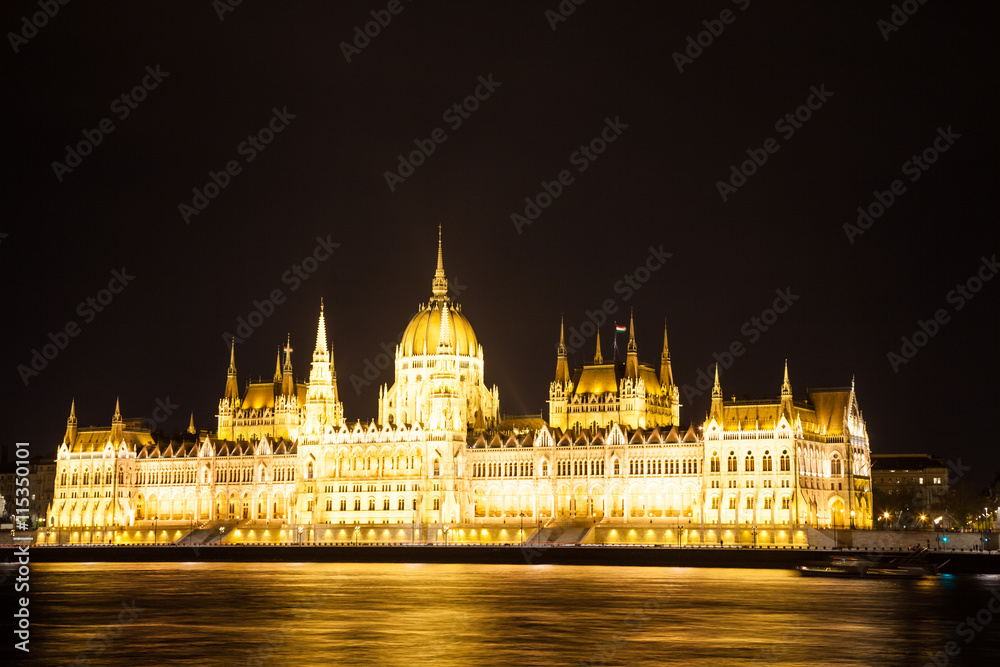 Budapest, cityscape by night