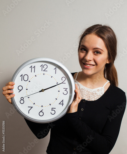 Woman with clock