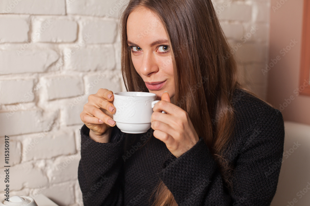 Woman drinking tea Woman drinking tea