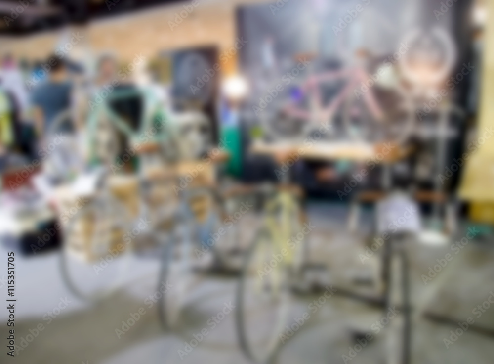 Blurred bike shop