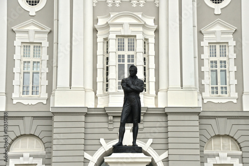 Statue of Sir Stamford Raffles (the founder of the modern Singapore) outside the Victoria Concert Hall. photo