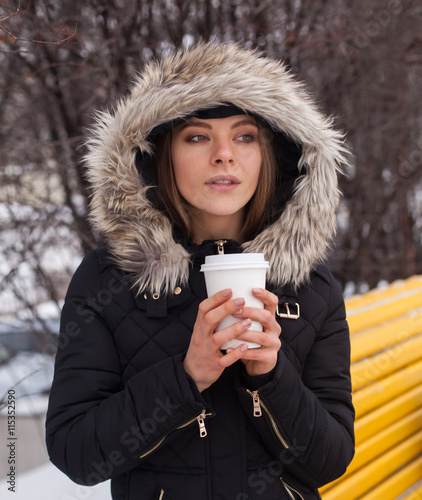 Winter, woman and hot beverage © Dmitry Bairachnyi
