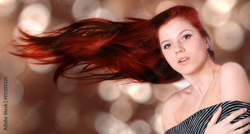 Naklejka premium woman with long hair