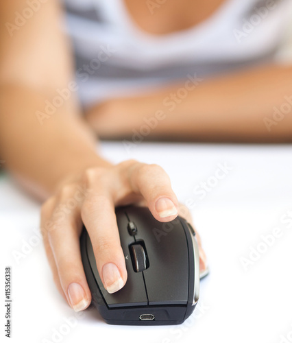 Wireless mouse with hand photo