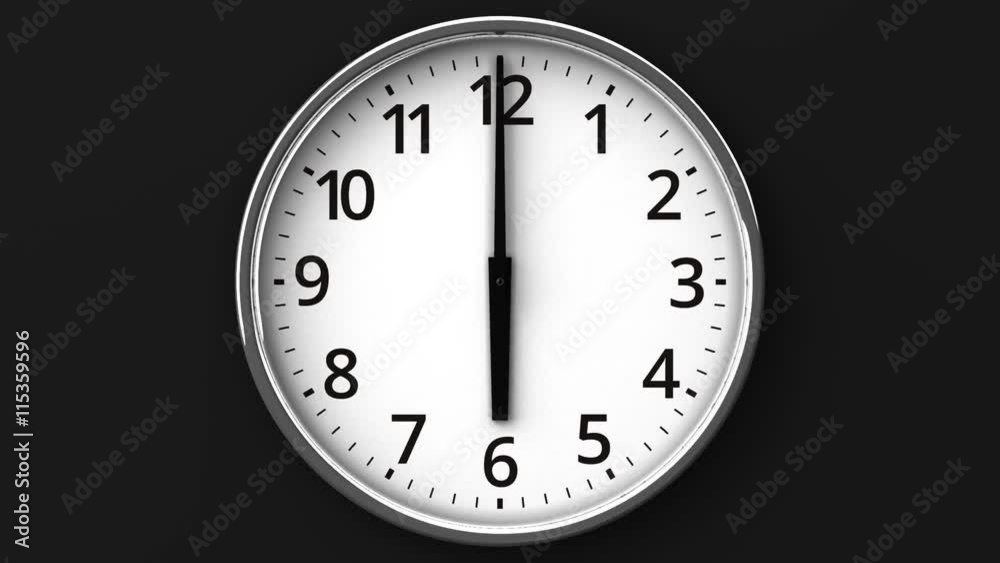 Reverse Rotation Clock On Black Wall.
Loop able 3DCG render Animation.
