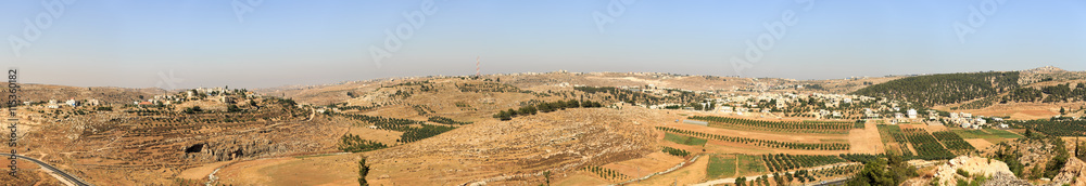 Panorama of two palestinian villages