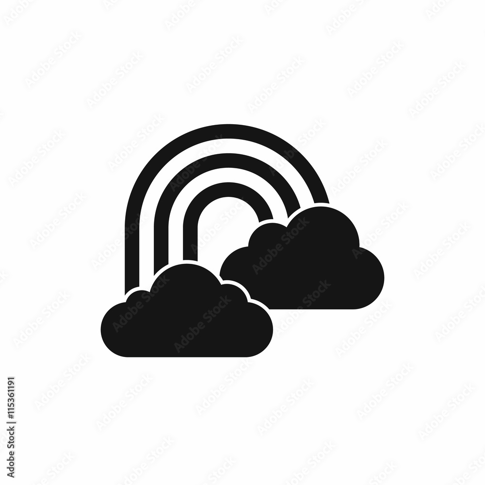 Rainbow and clouds icon in simple style isolated vector illustration Rainbow and clouds icon in simple style isolated vector illustration