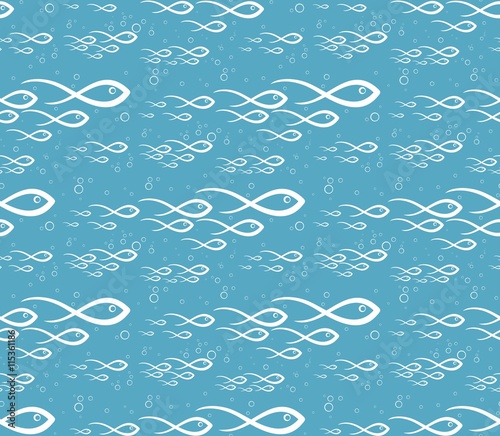 Seamless background with fishes.