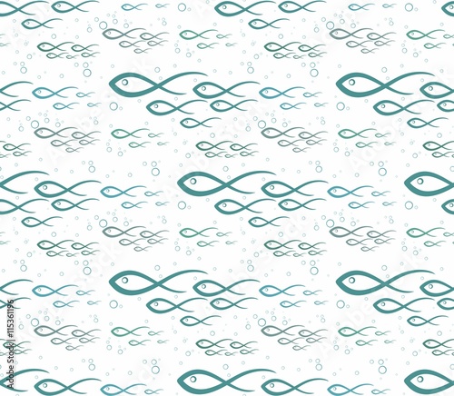 Seamless background with fishes.