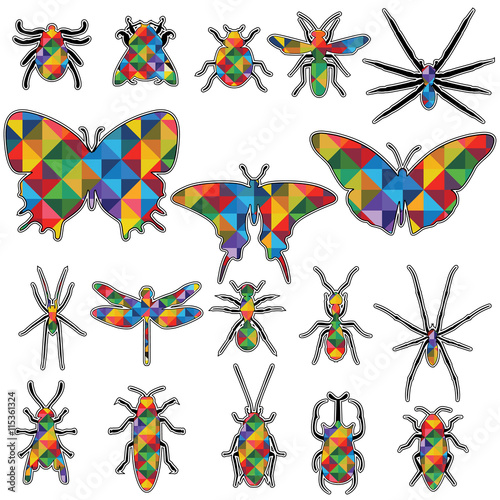 geometric design in Shape insects vector collection. Insect