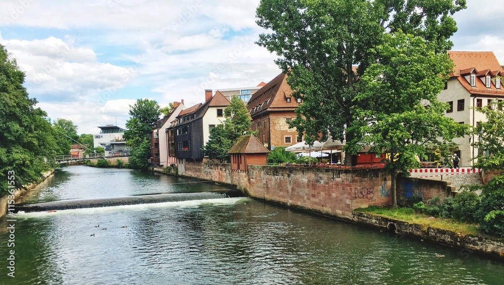 beautiful landscape of a little town in Germany, Bayern Nuremberg