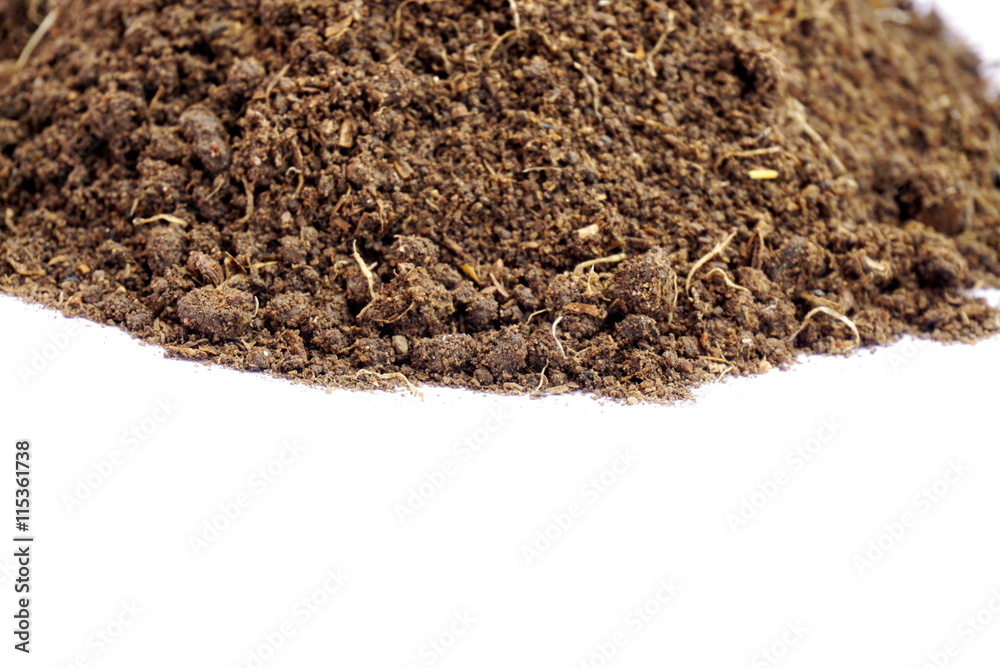 soil on white isolated background with copy space for text soil on white isolated background with copy space for text