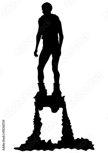 Athlete flyboard on a white background photo