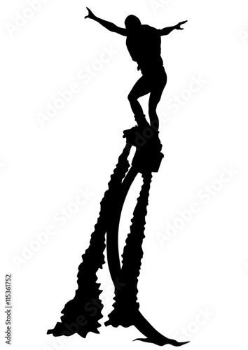 Athlete flyboard on a white background photo