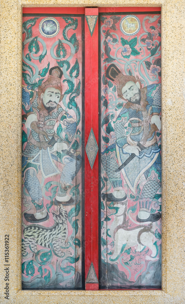Thailand Chinese art church door more 100 years Thailand Chinese art church door more 100 years