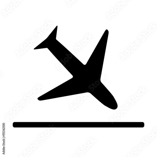 Plane crash icon. Vector illustration