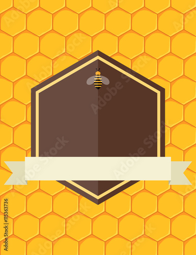 Honeycomb poster design with blank space