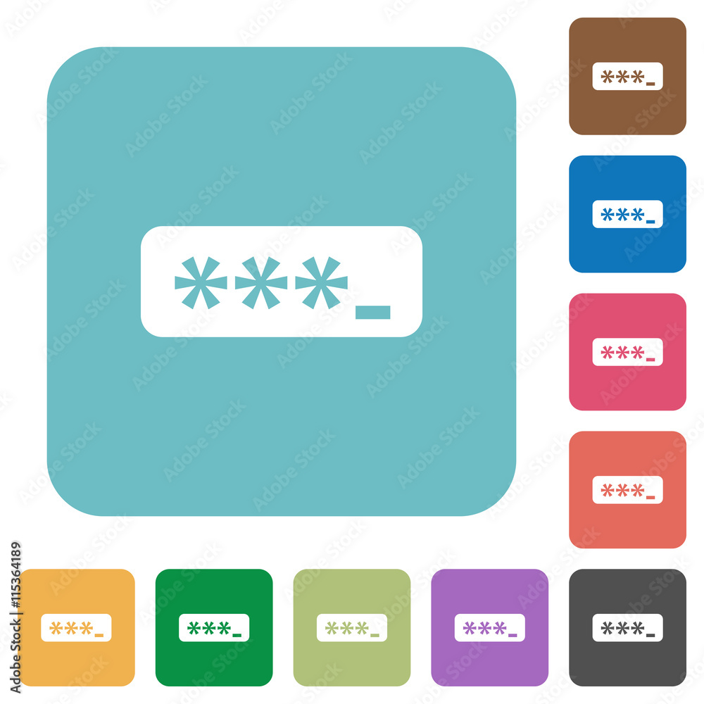 Flat password typing icons Flat password typing icons