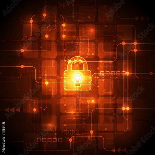 Abstract security digital technology background. Illustration Vector